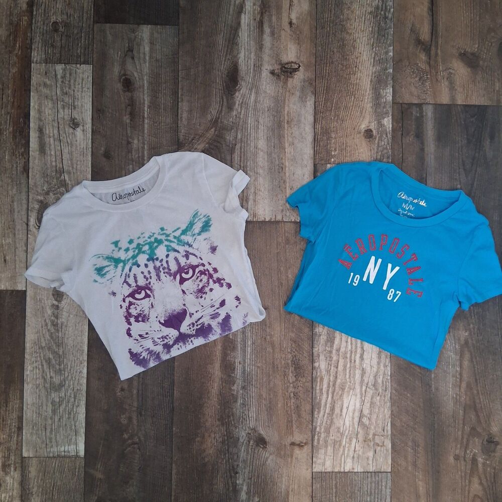 Aeropostale Graphic Tee Bundle (Set of 2) Small/Medium Y2K Indie Retro